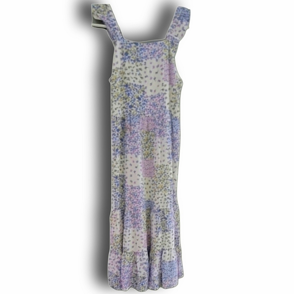 Art Class Girls' L 10/12 Sleeveless Flowy Tiered Maxi Dress Blue & Purple Floral - Picture 3 of 10